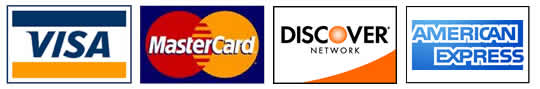 types of credit cards accepted - visa, mastercard, discover, american express
